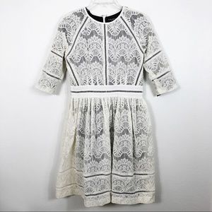 Few Moda New York White Lace Short Sleeve Midi Dress